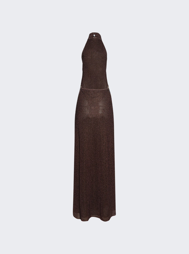 Oséree Lumiere Ring Turtleneck Dress Chocolate outlook
