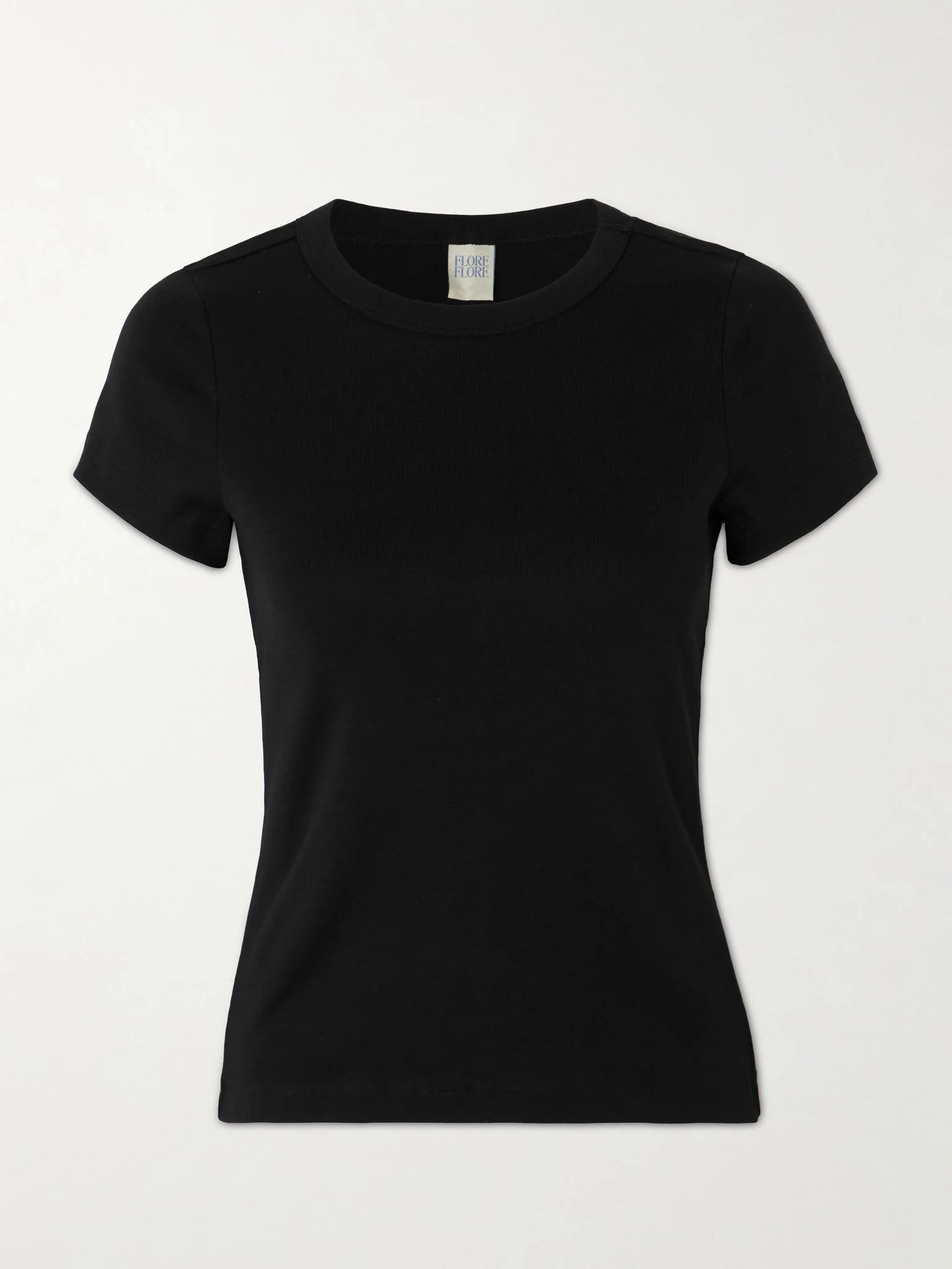 Car Baby Tee ribbed organic cotton-jersey T-shirt Black - 1