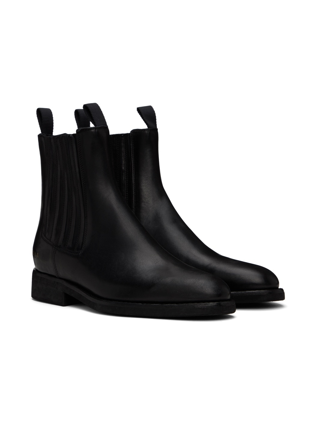Black Leather Chelsea Boots - 4