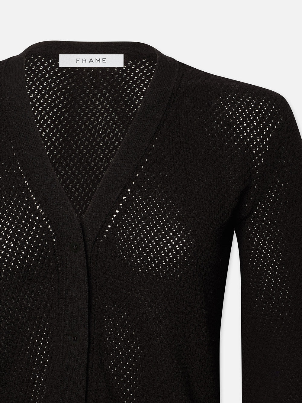 Pointelle Cardi in Black - 2
