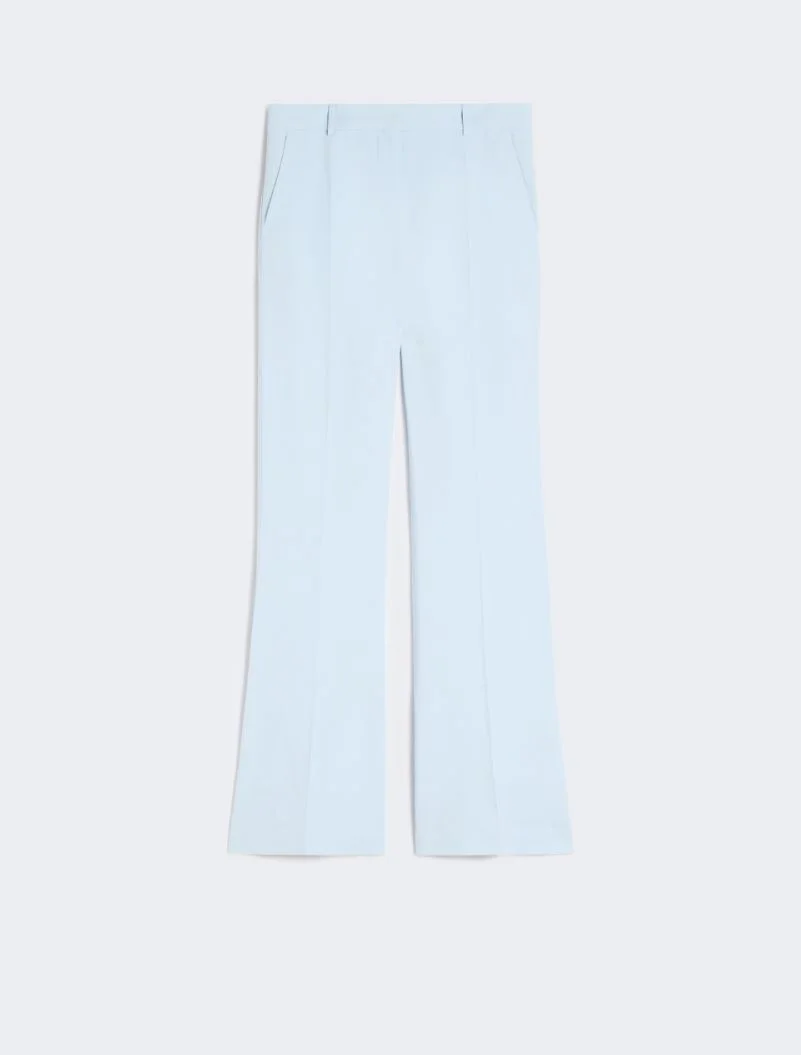 Slim-fit flared trousers in viscose - light blue - 1