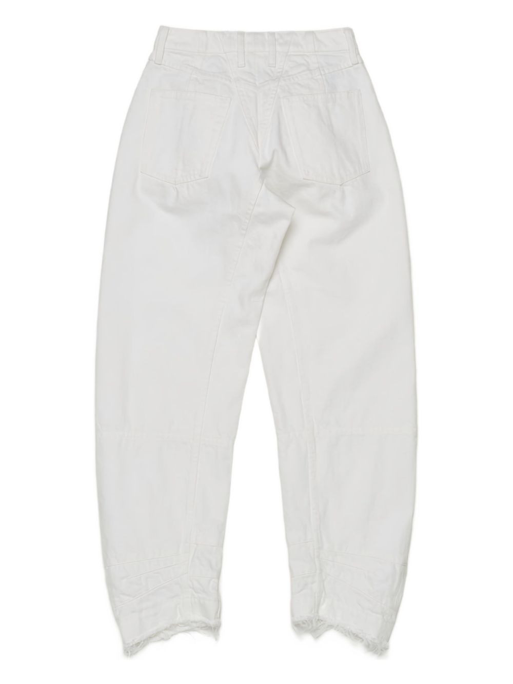 panelled frayed trousers - 2