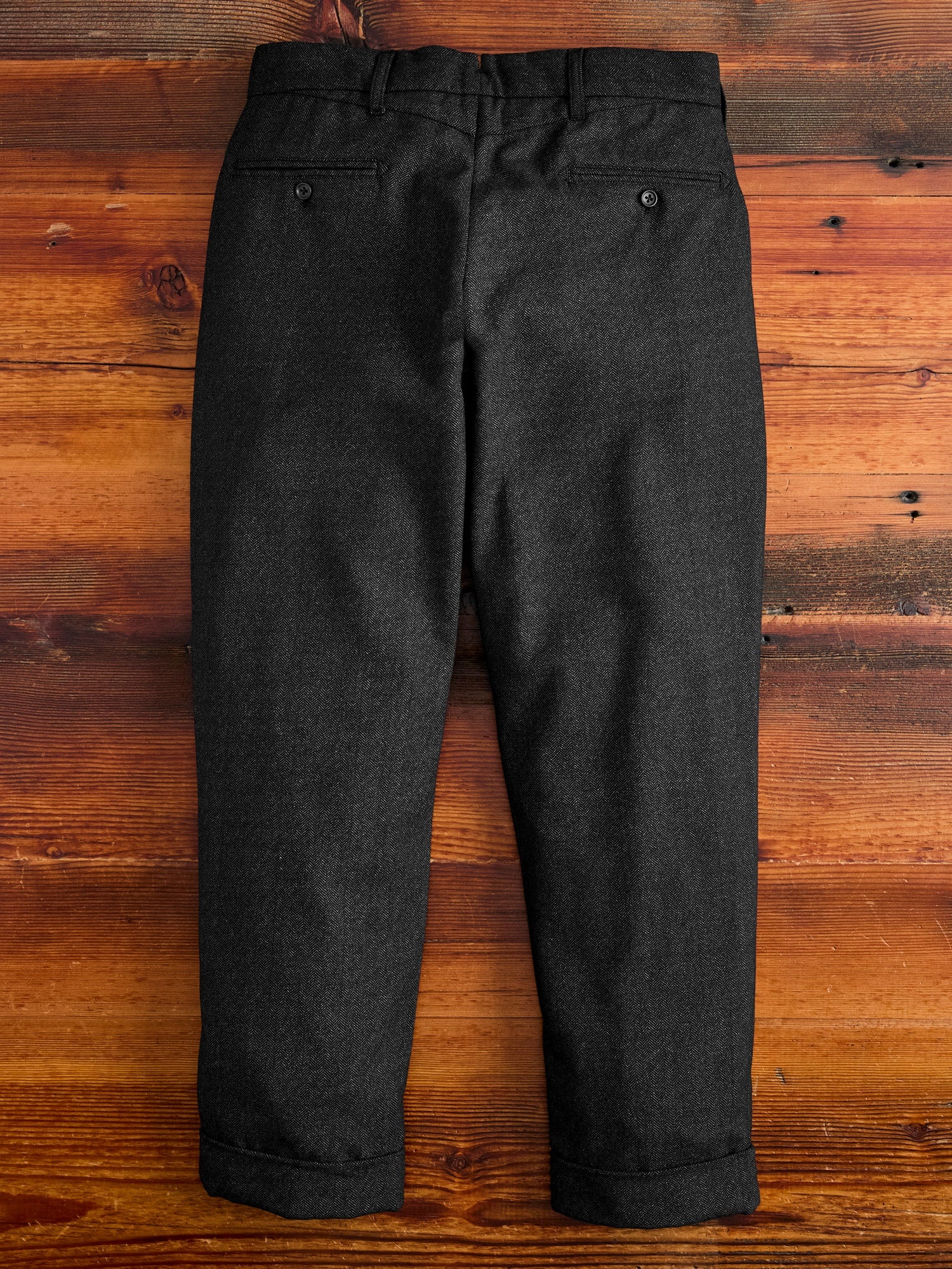 Printed Wool Andover Pants in Charcoal - 2