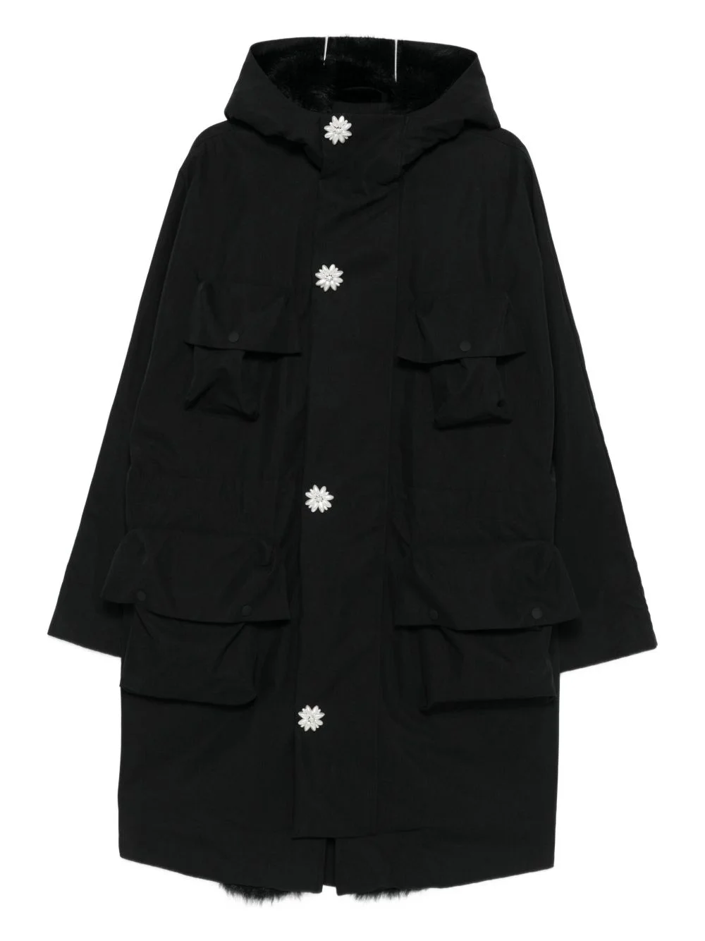 hooded parka coat - 1