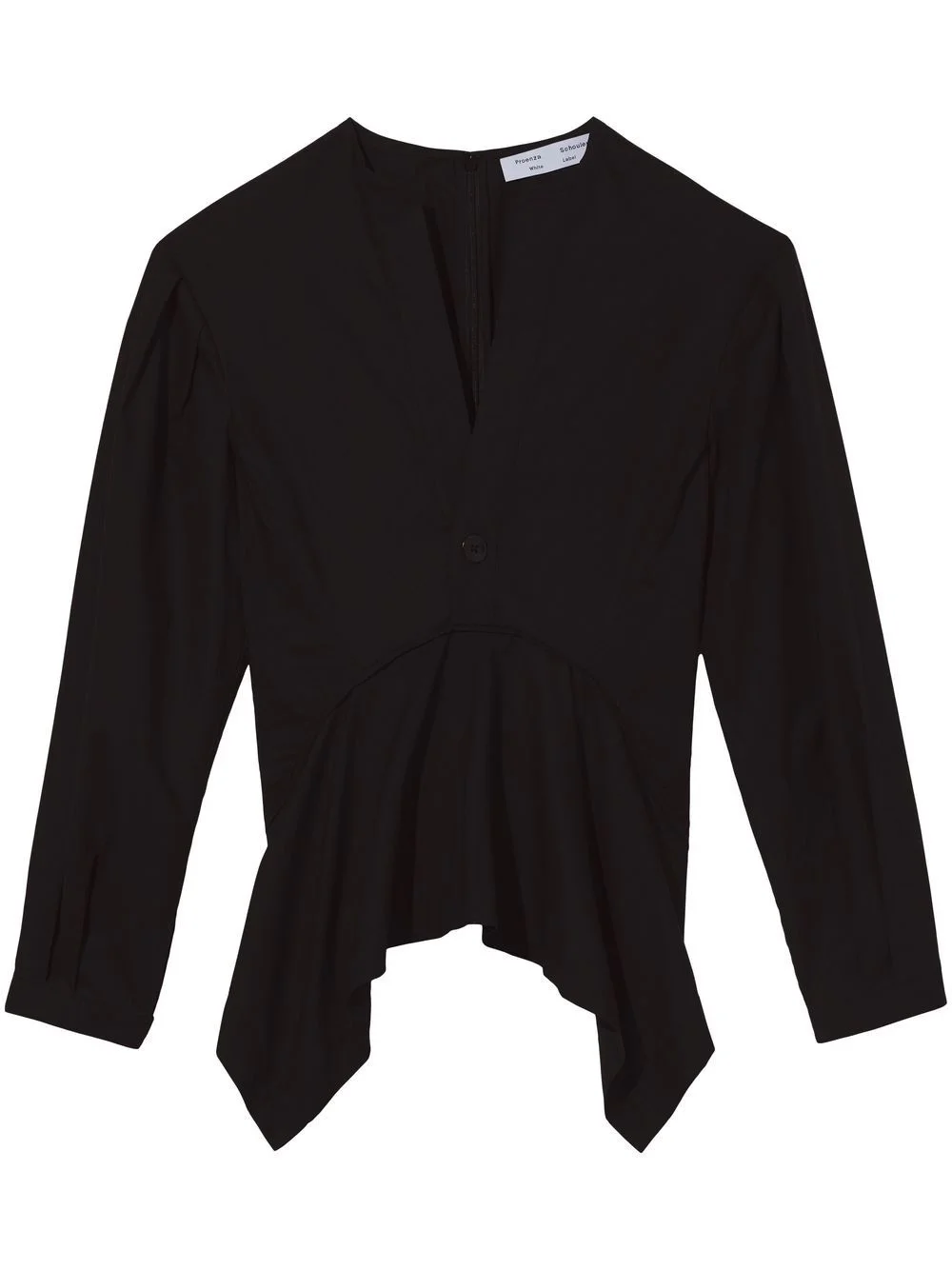 V-neck cotto poplin top - 1