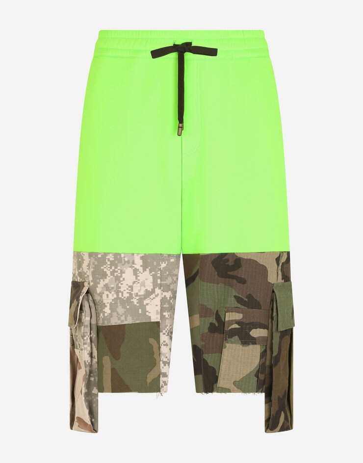 Camouflage patchwork jogging shorts - 3