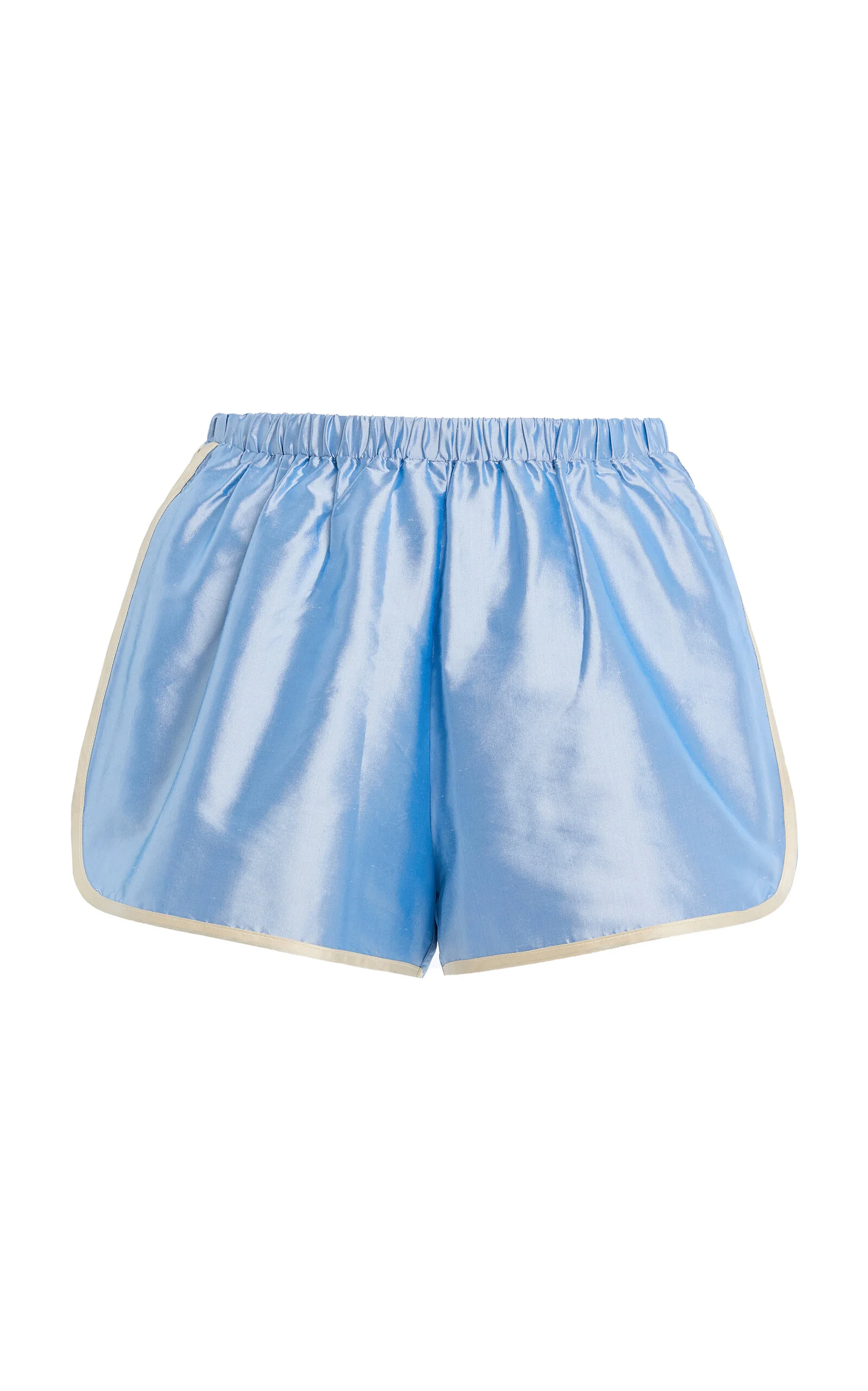 Striped Silk Taffeta Mini Shorts blue - 1