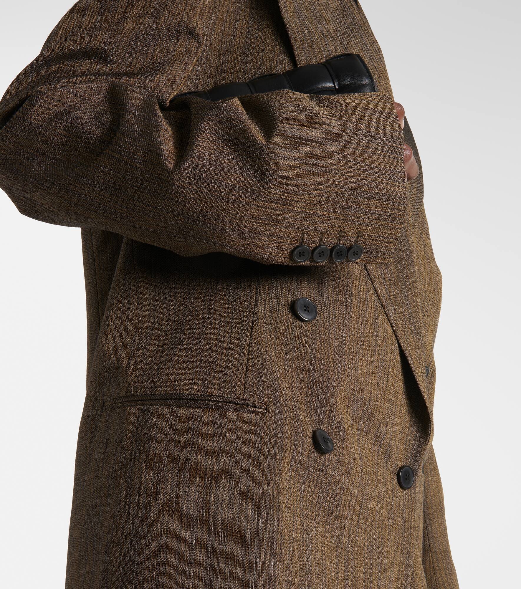 Double-breasted cotton-blend blazer - 5
