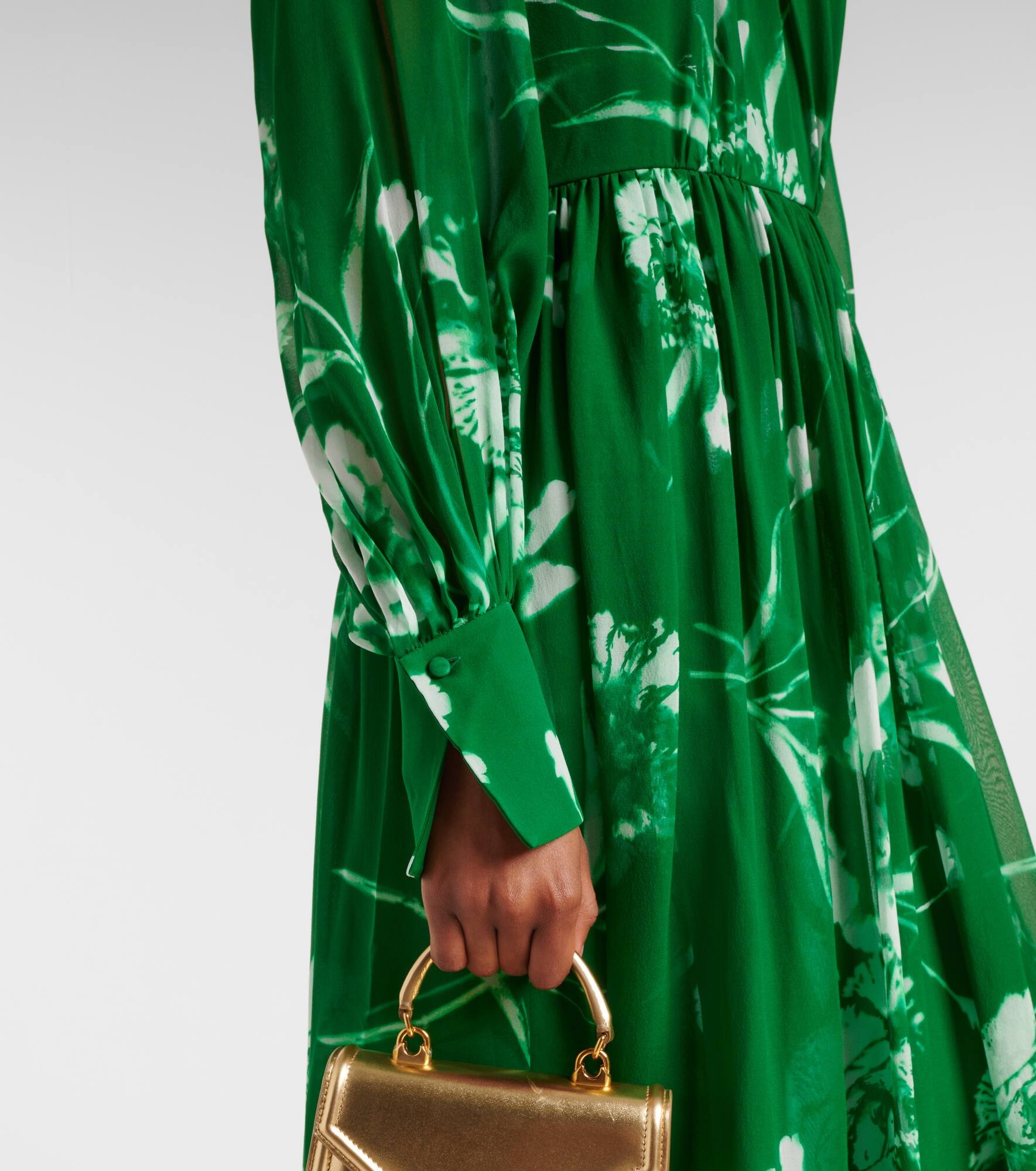 Floral silk voile gown - 5