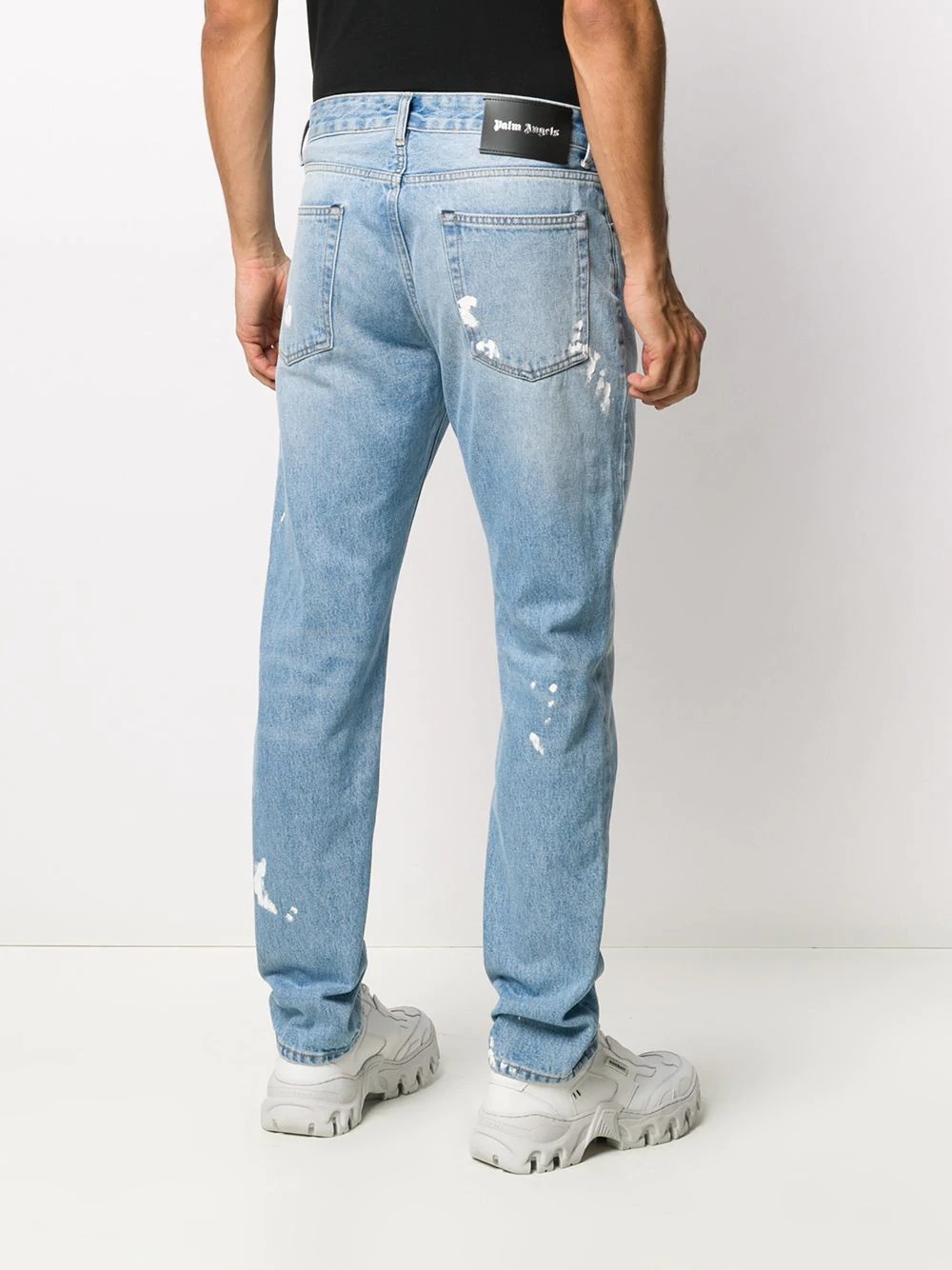 paint-splatter slim-fit jeans - 4