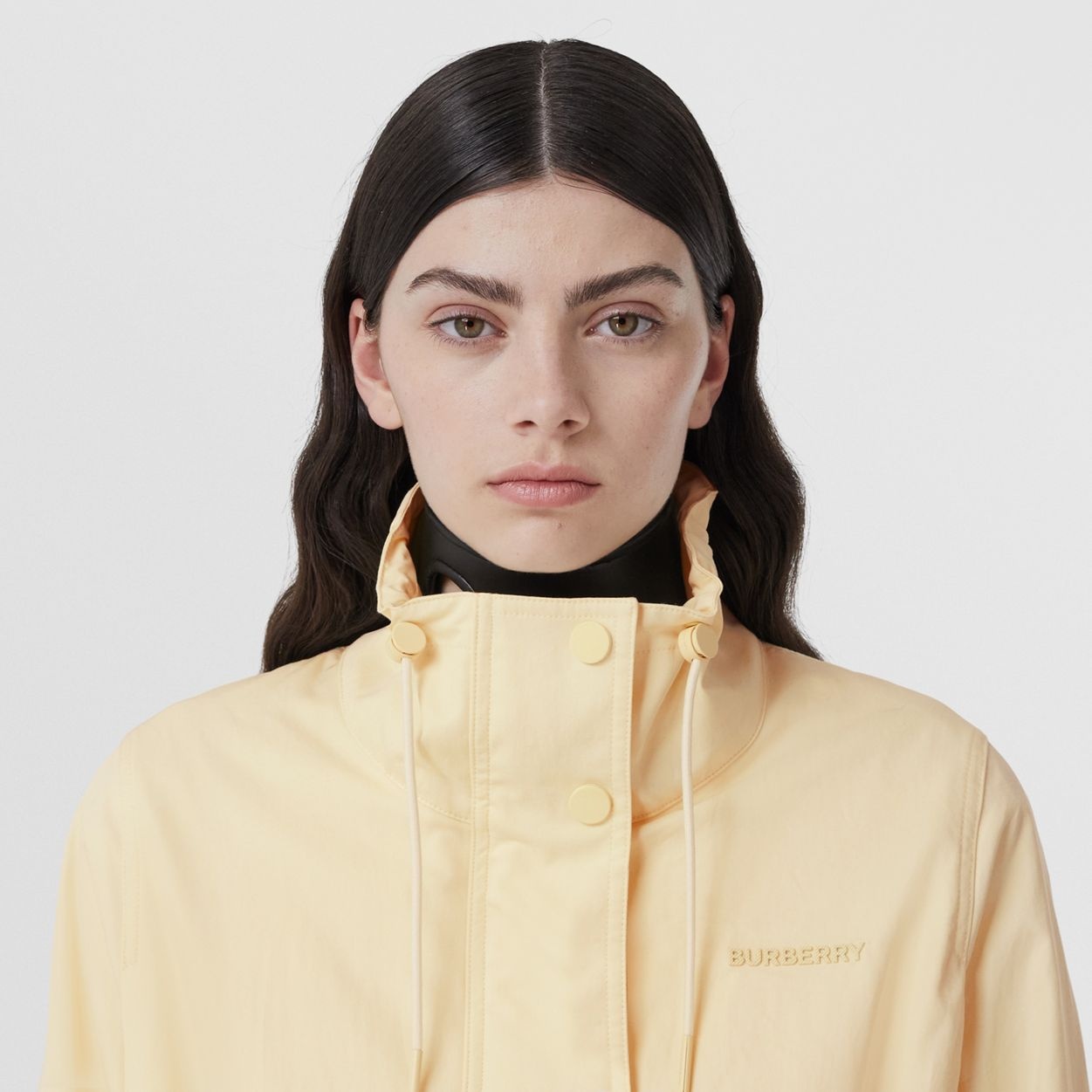 Logo Detail Tropical Gabardine Funnel Neck Jacket - 3
