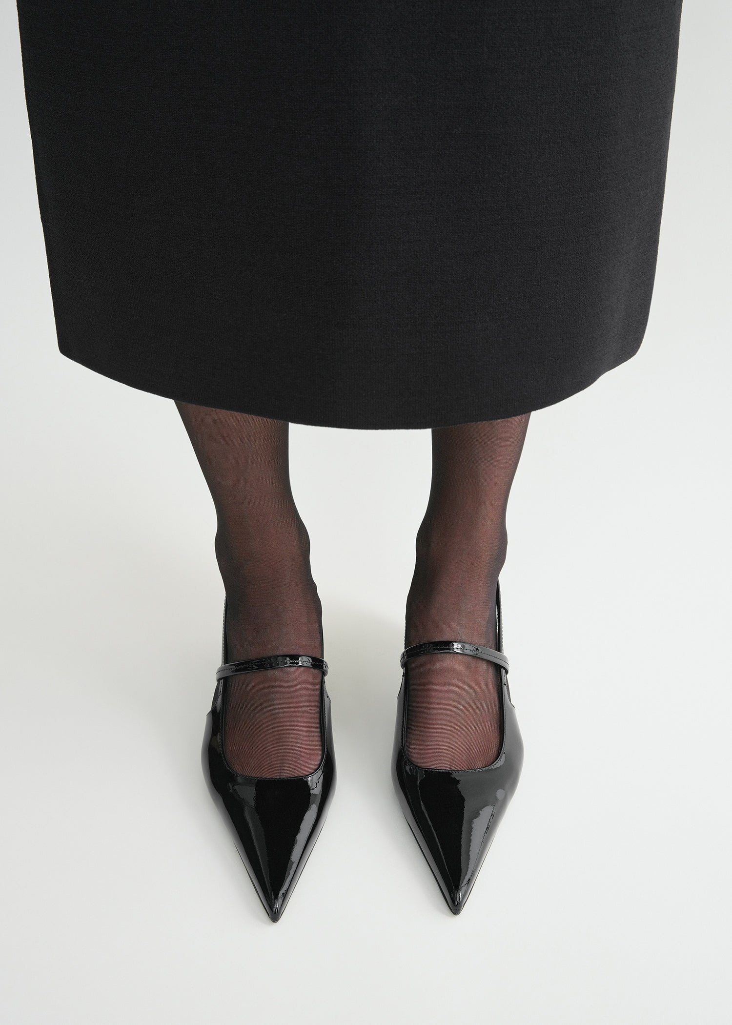 Sharp patent-leather slingbacks black - 2