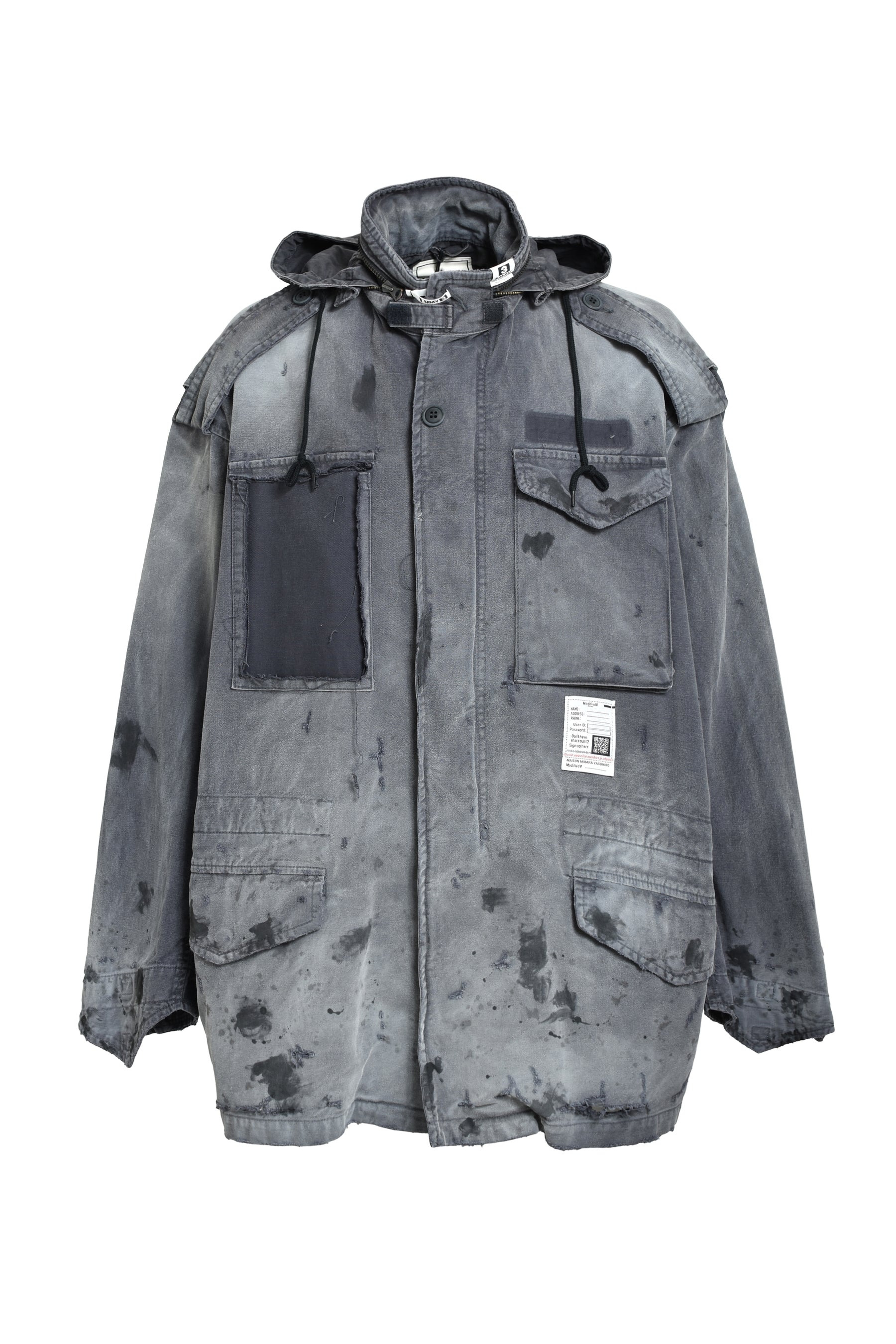 DISTRESSED M-65 JACKET / BLK - 5