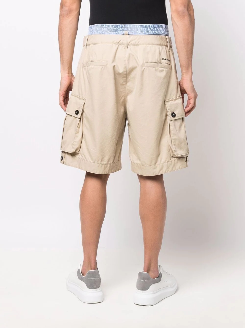 layered-waistband cargo shorts - 4