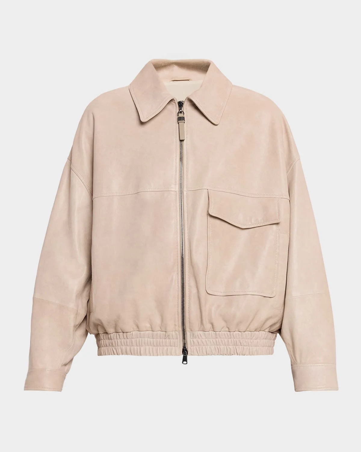 Glossy Nappa Leather Outerwear Jacket - 1