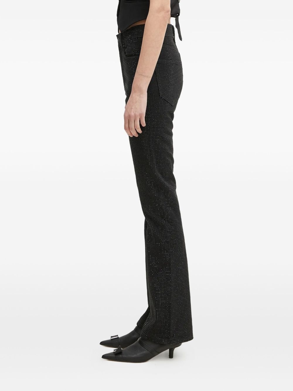 crystal-embellished flared jeans - 2