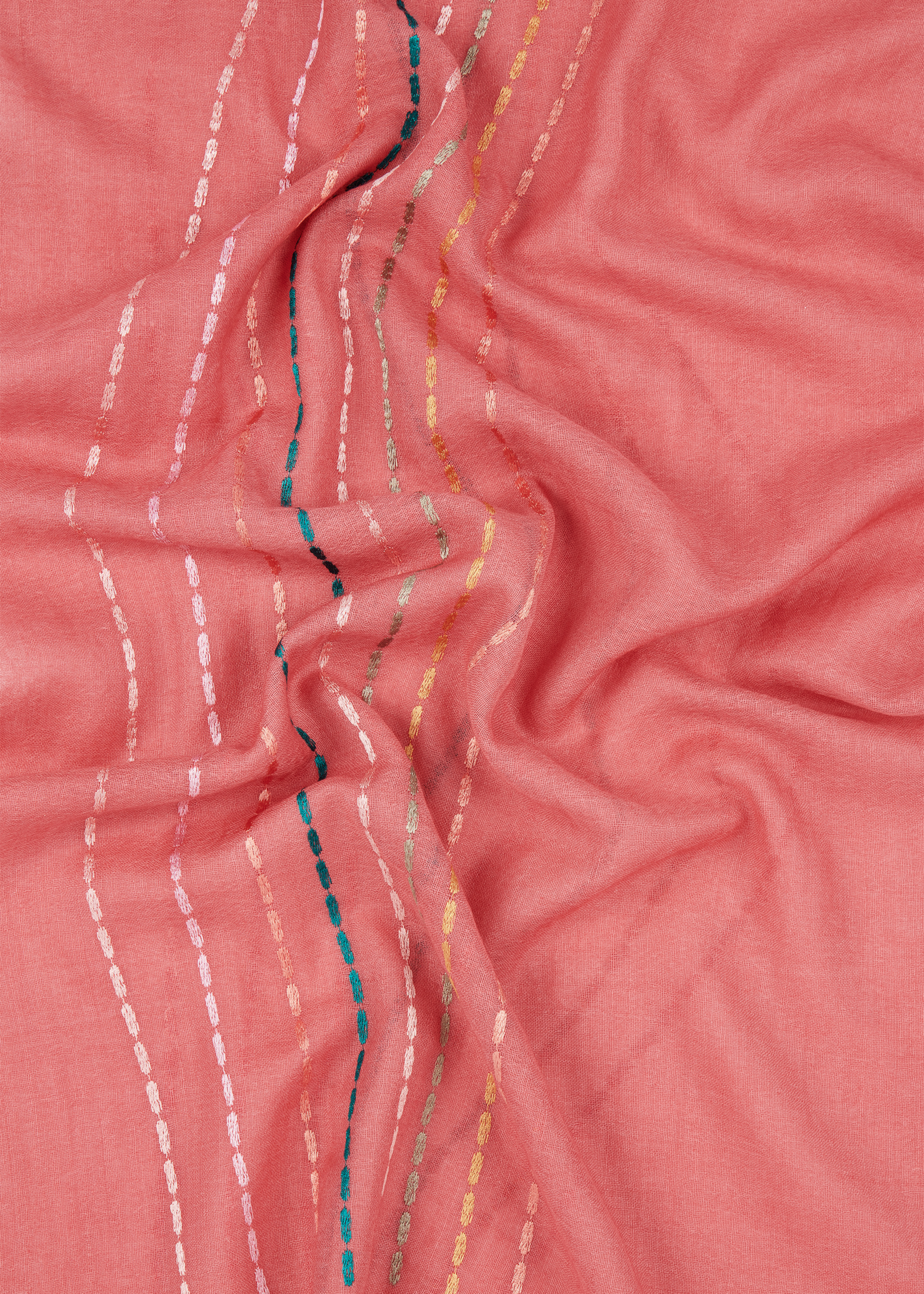 Women's Pink Merino Wool 'Swirl' Scarf - 4