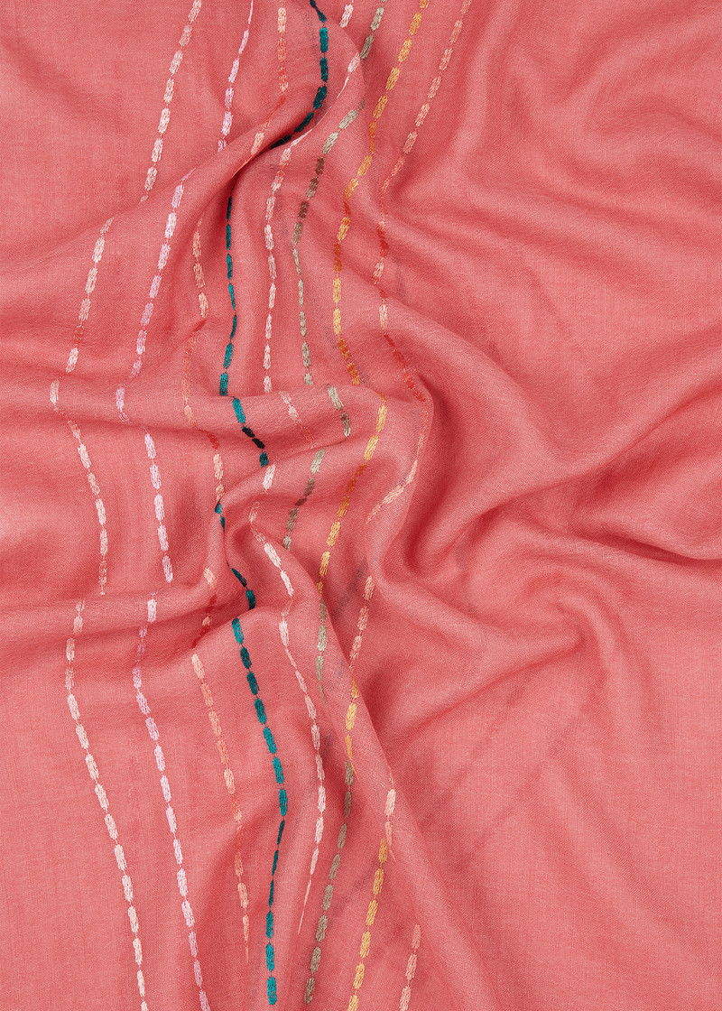 Women's Pink Merino Wool 'Swirl' Scarf 4