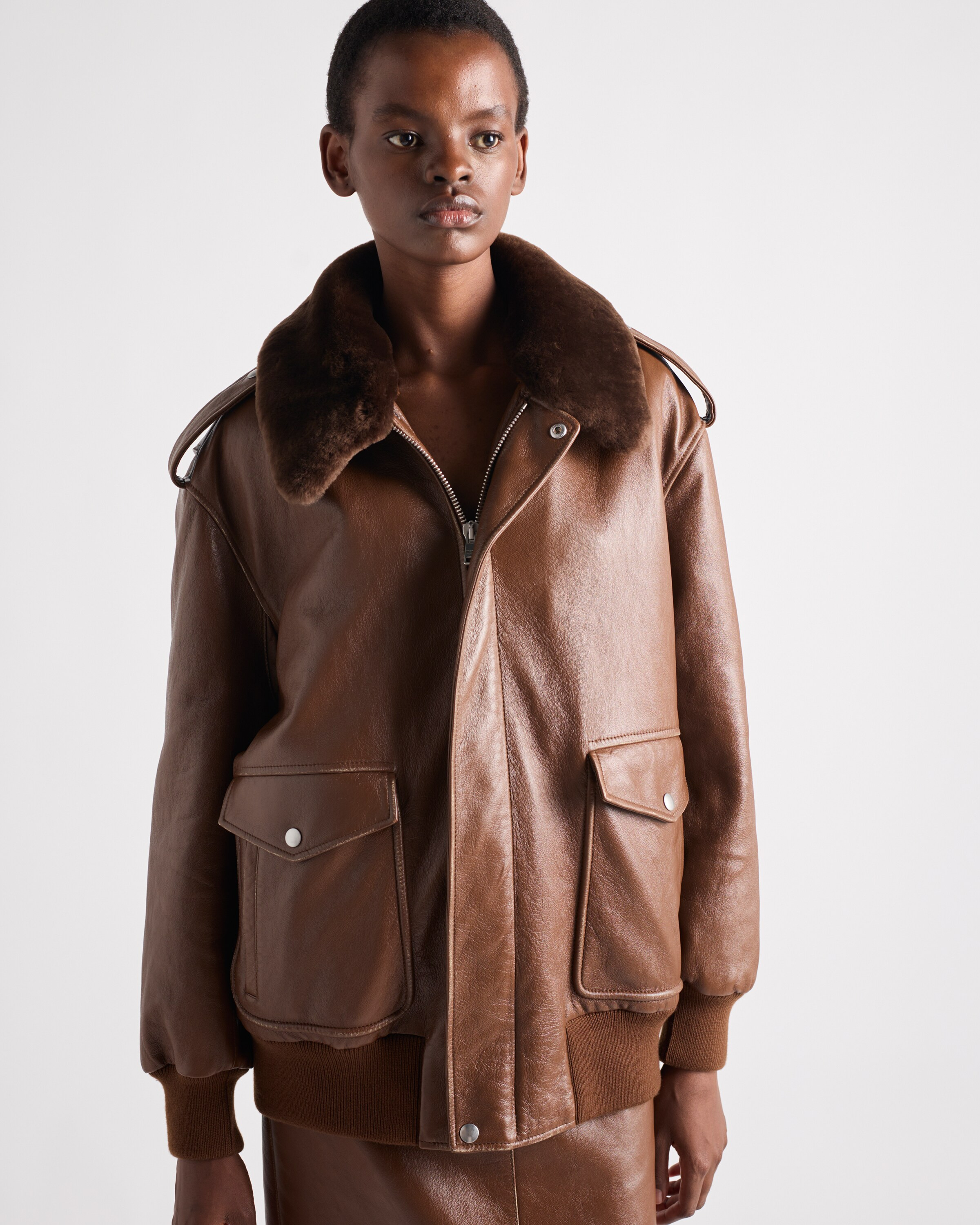 Nappa leather bomber jacket - 3