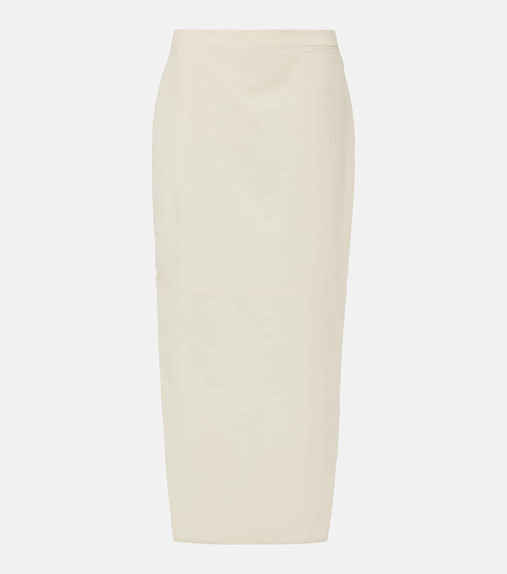 Asymmetric mohair and wool midi skirt - 1