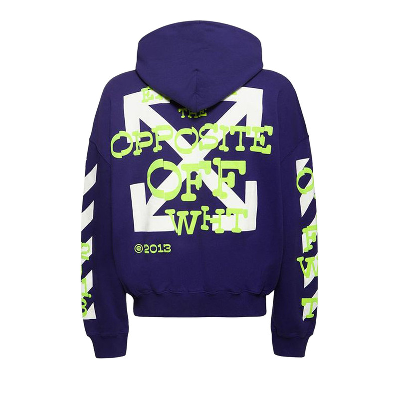 Off-White Off-White Opposite Arrow Boxy Hoodie 'Purple/Lime' outlook