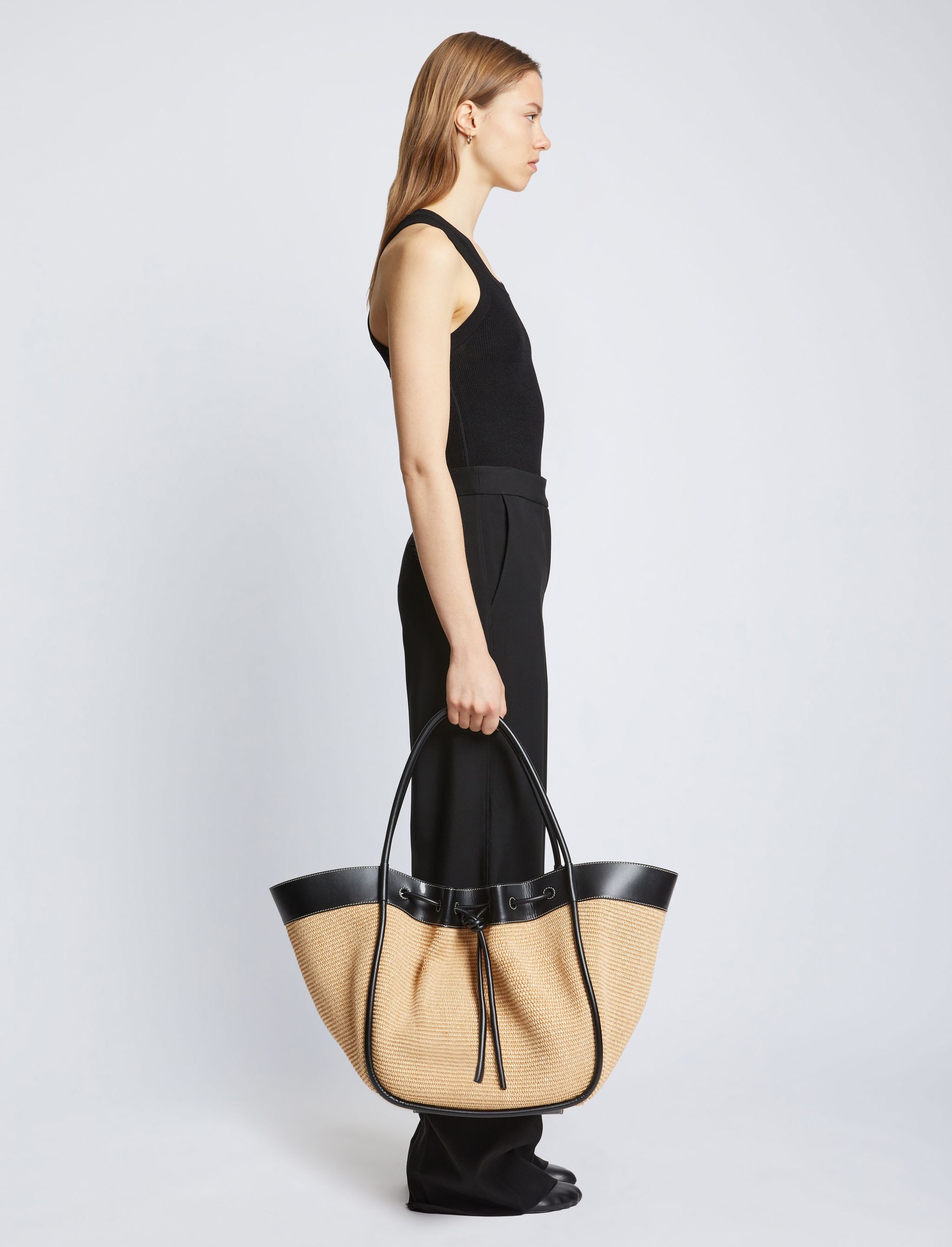 XL Raffia Ruched Tote - 6