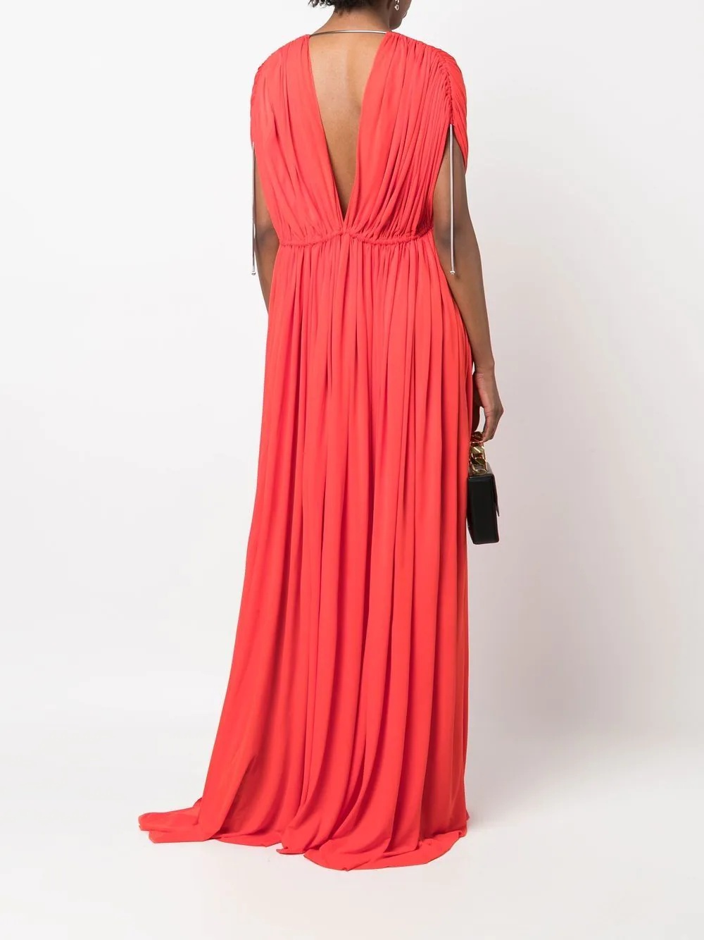 V-neck pleated gown - 2