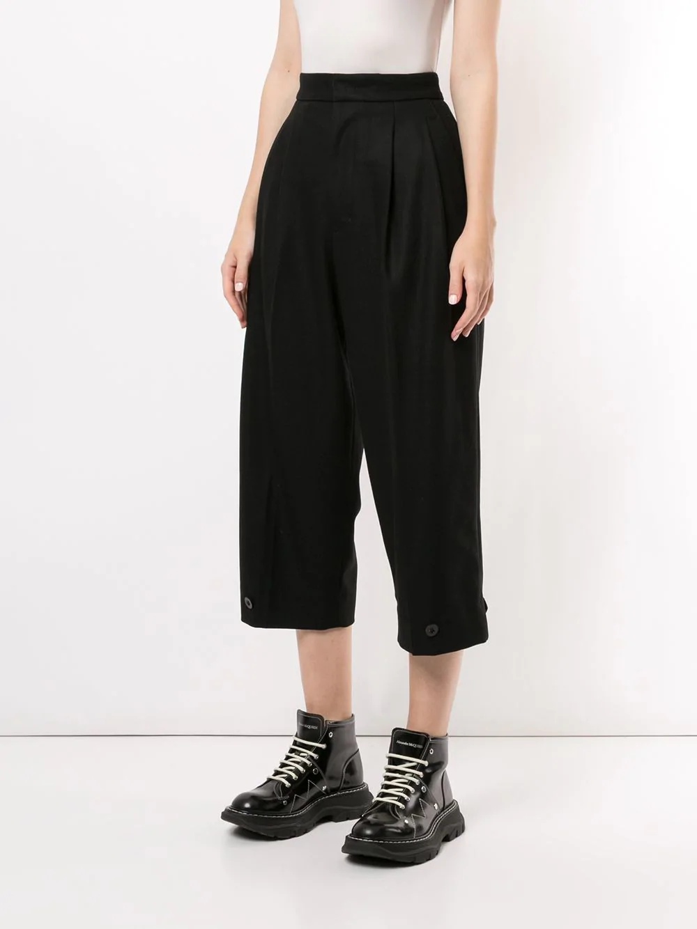 high-waist cropped trousers - 3