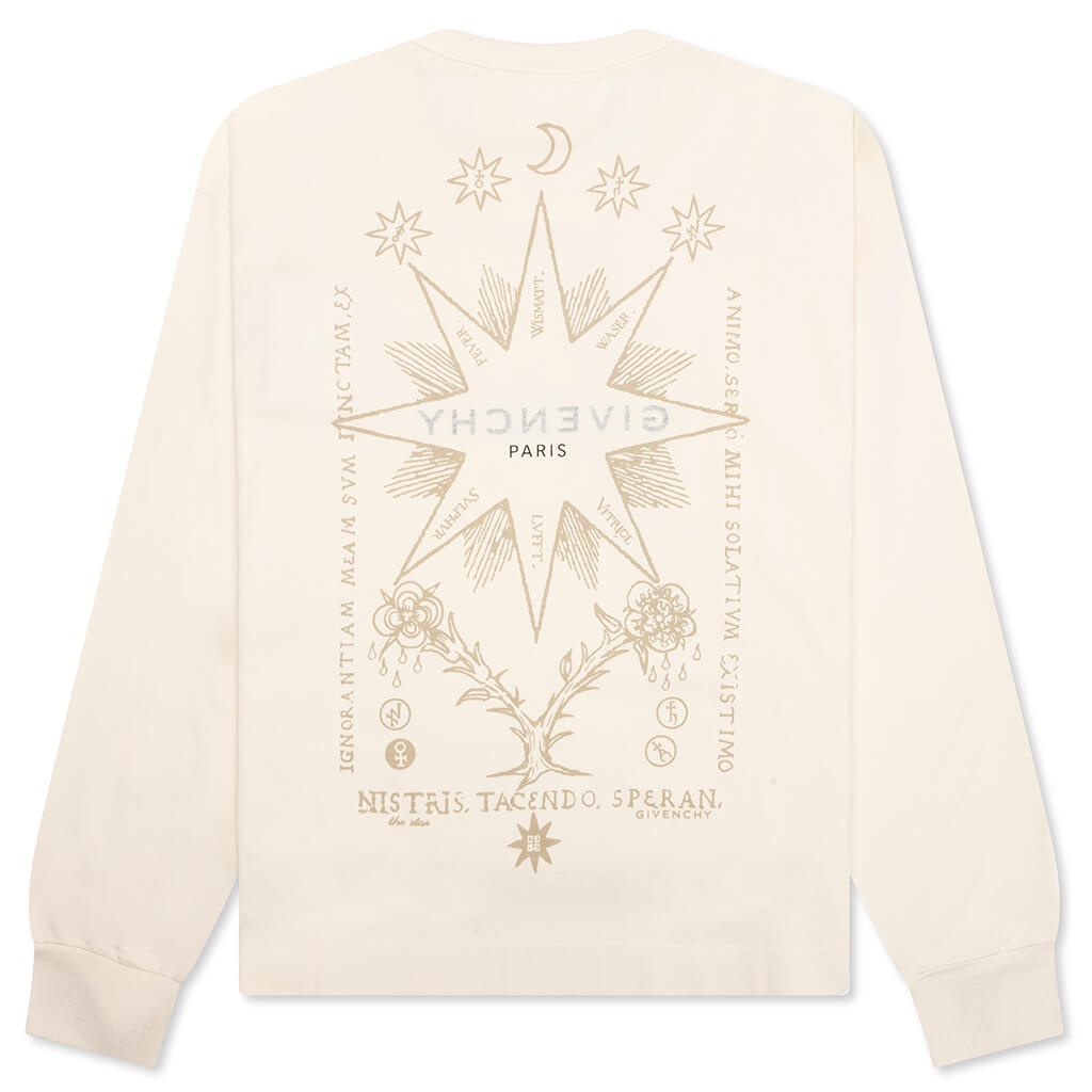 BOXY FIT TAROT LONG SLEEVE T-SHIRT - IVORY - 2