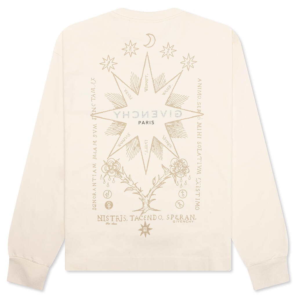 BOXY FIT TAROT LONG SLEEVE T-SHIRT - IVORY - 2