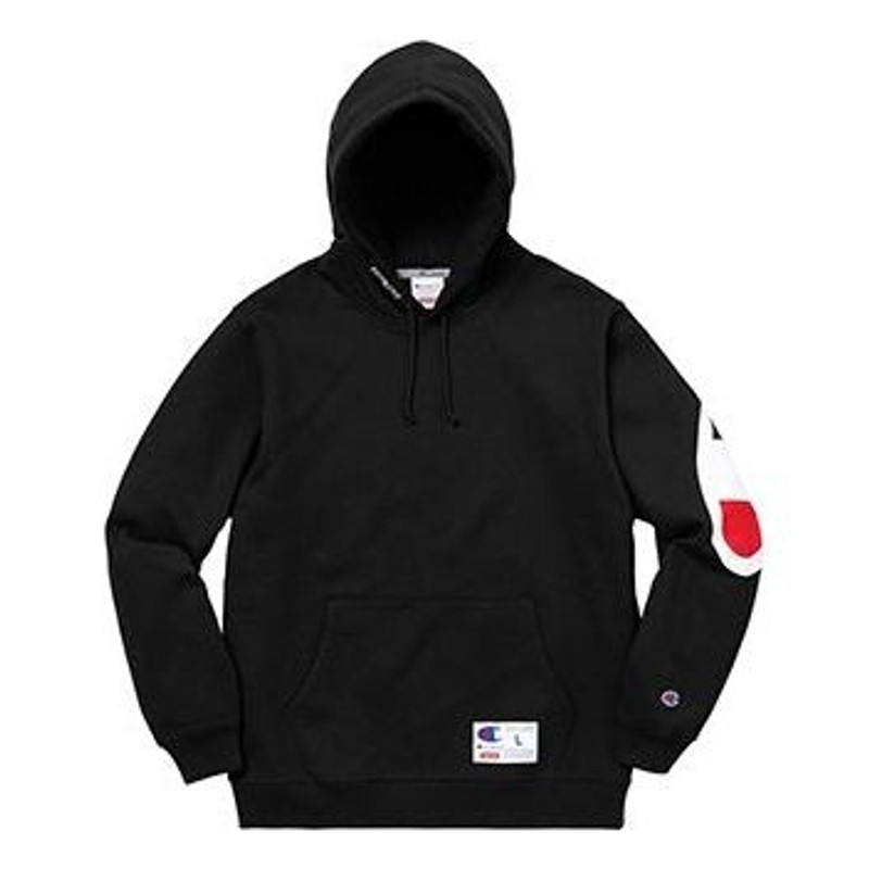 Supreme x Champion Hooded Sweatshirt 'Black White' SUP-SS18-526 - 1