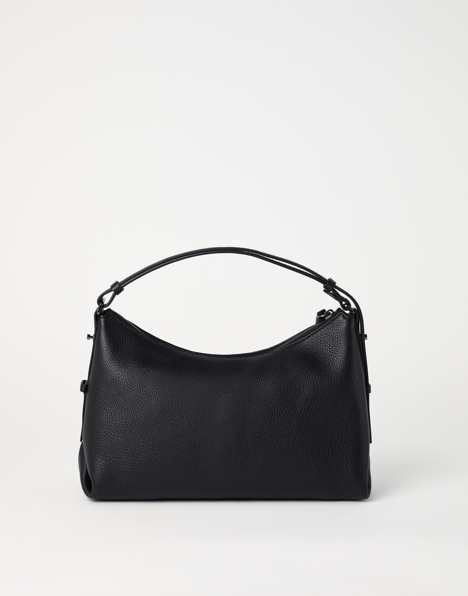 Texture calfskin hobo bag with monili - 2