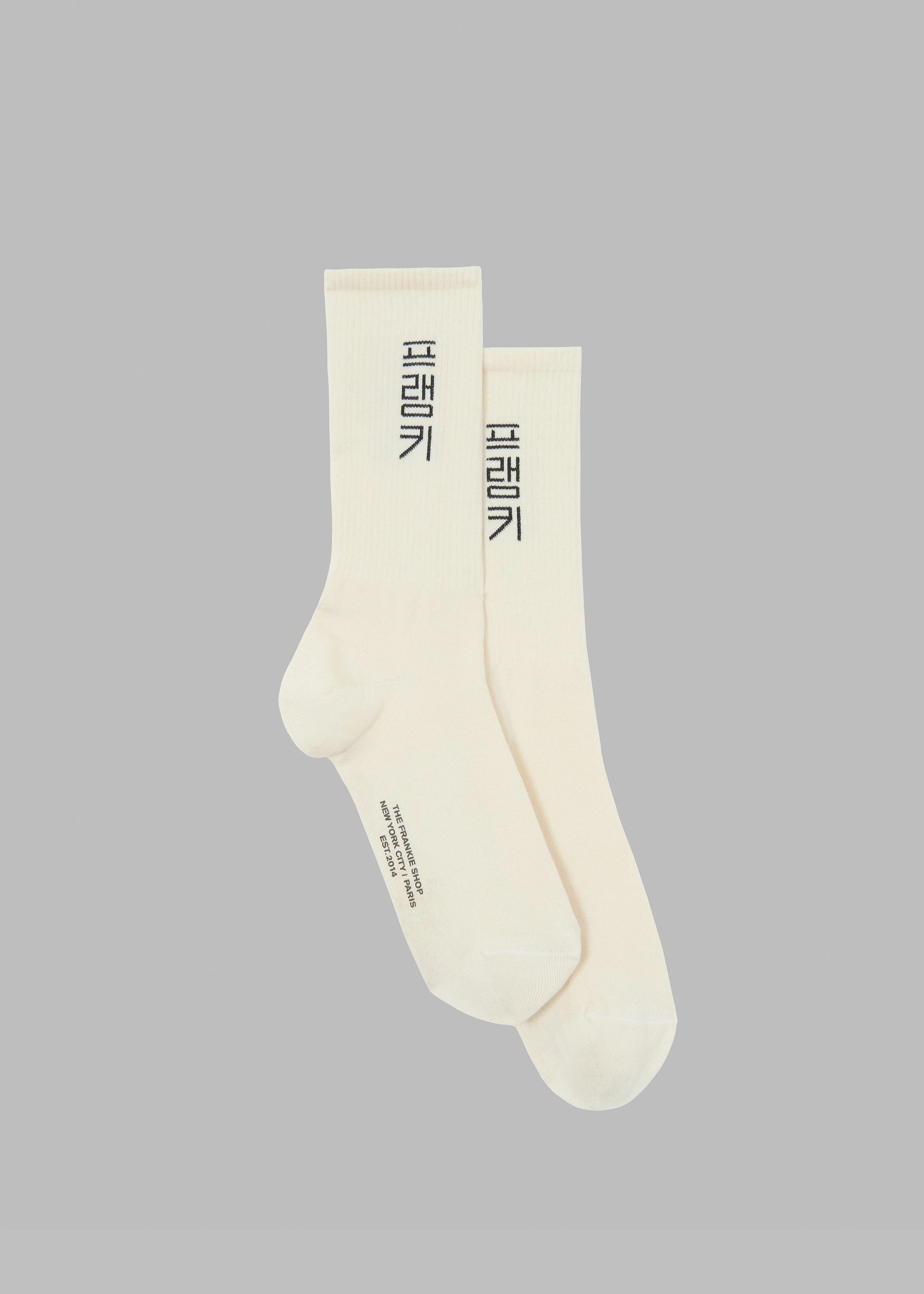 Frankie in Korean Ribbed Socks - Vanilla - 1