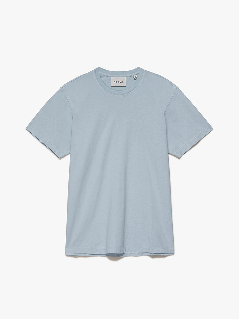 FRAME Logo Tee in Sky Blue 1