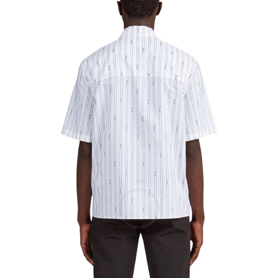 Ferragamo Logo-Print Short-Sleeve Cotton Blend Shirt - 2