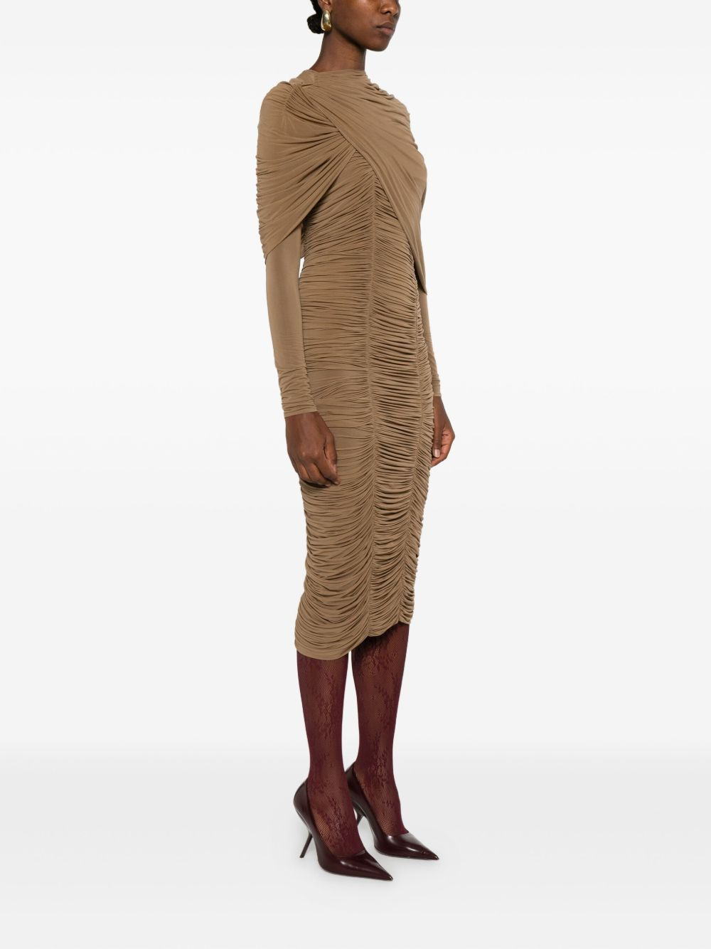 draped midi dress - 3