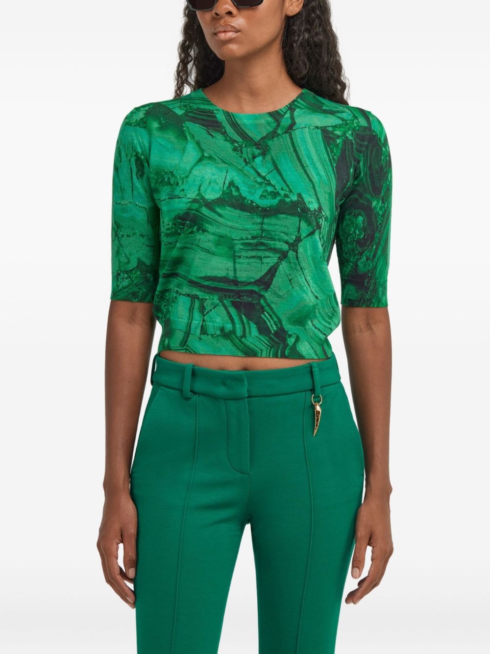 abstract-print T-shirt - 3