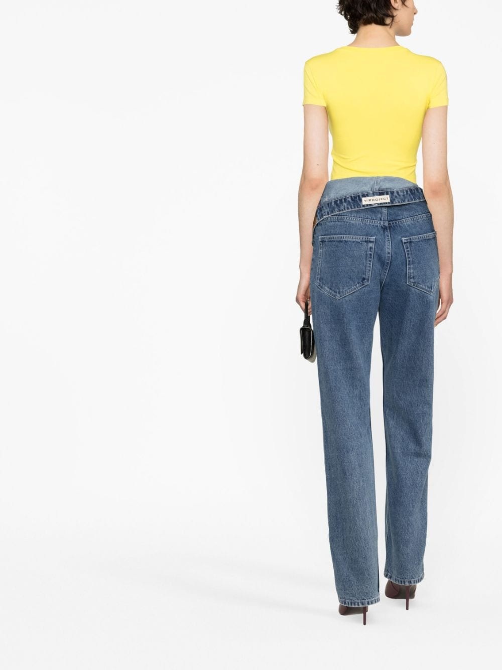 asymmetric-waist jeans - 3