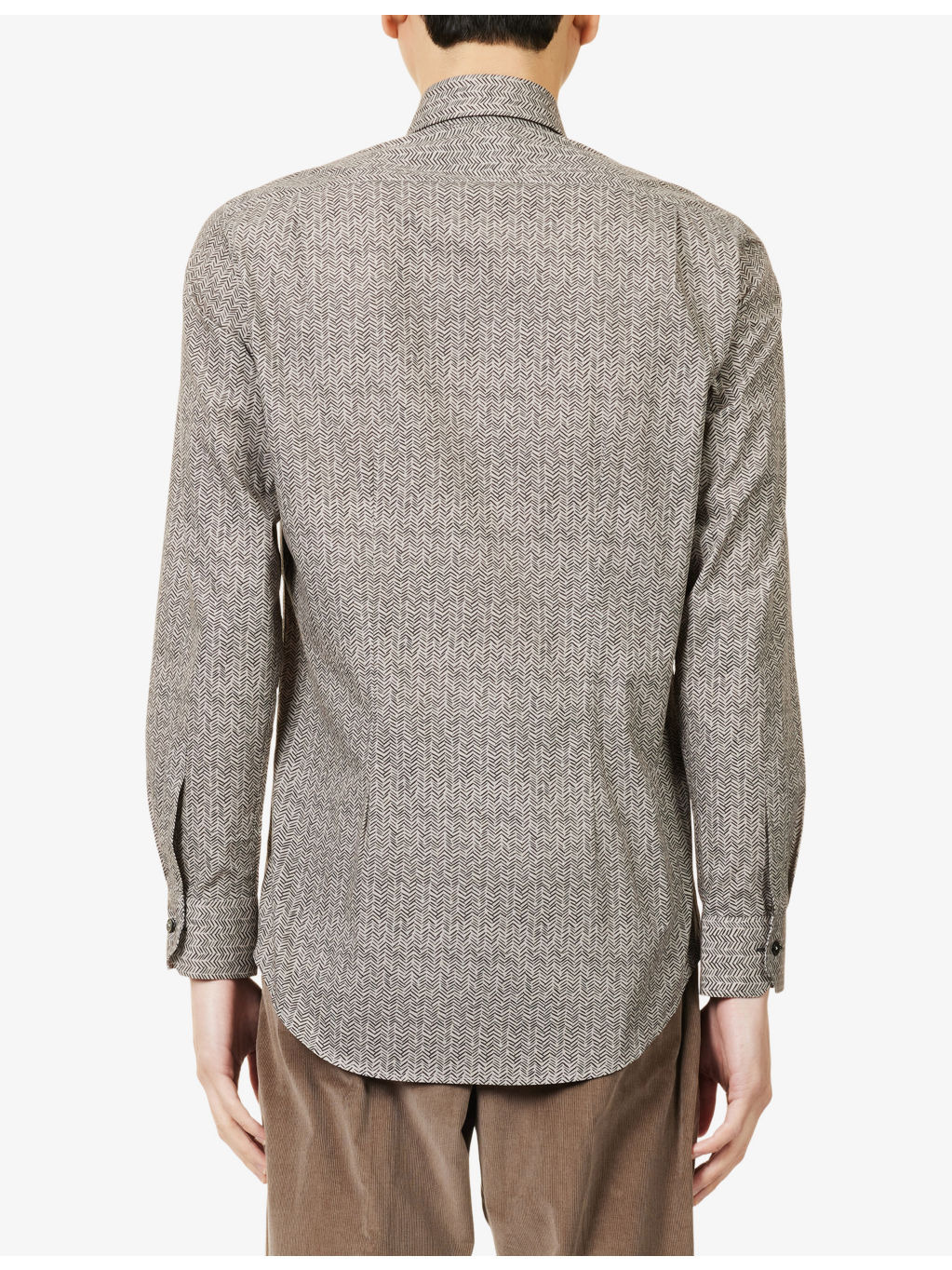 Chevron Ling-Sleeve Cotton Shirt - 4