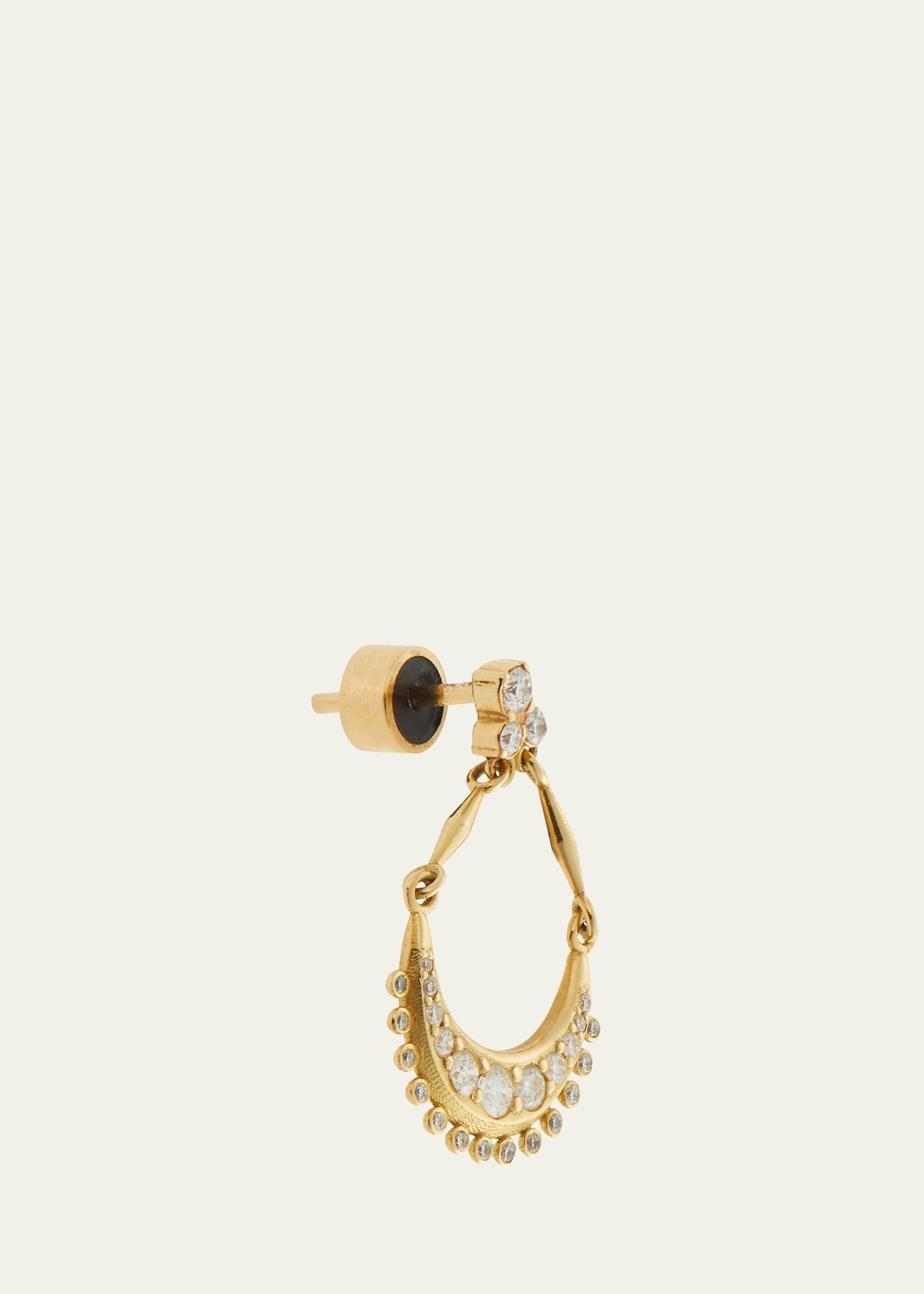 18K Yellow Gold Luna Dangle Earrings with Diamonds - 2