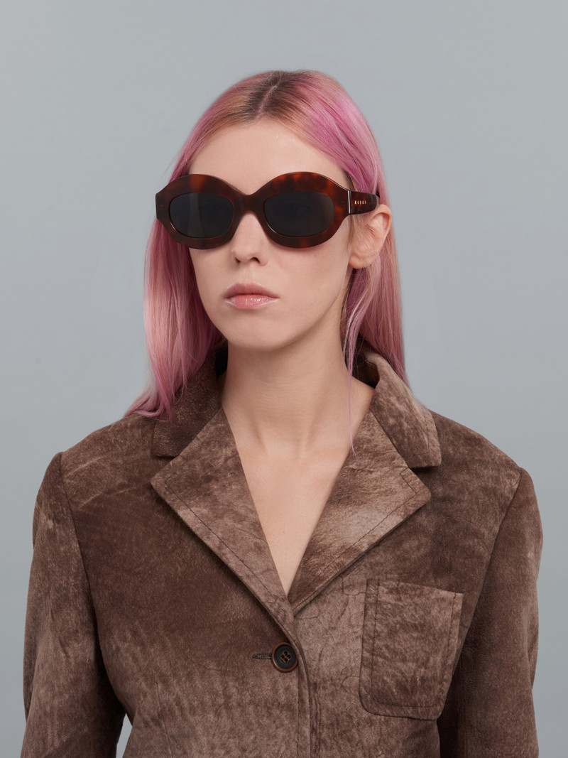 Marni TORTOISESHELL IK KIL CENOTE ACETATE SUNGLASSES outlook