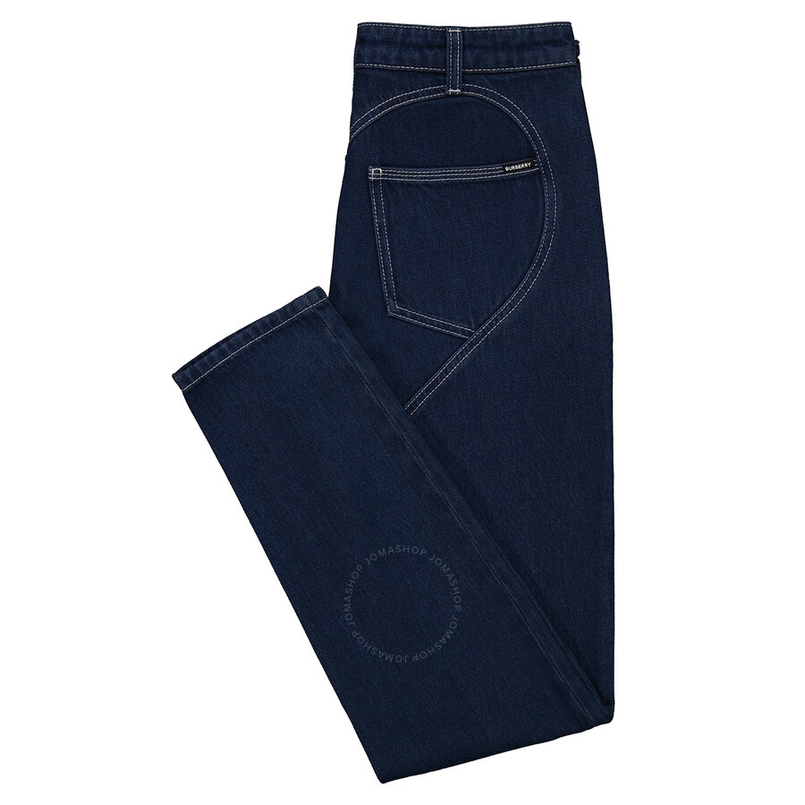 Burberry Ladies Dark Canvas Blue Heart-Motif Skinny Jeans - 7