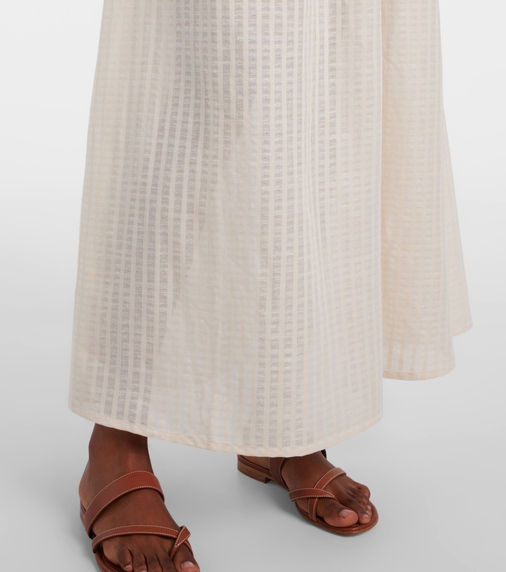 Kobe checked cotton and linen crop top - 5