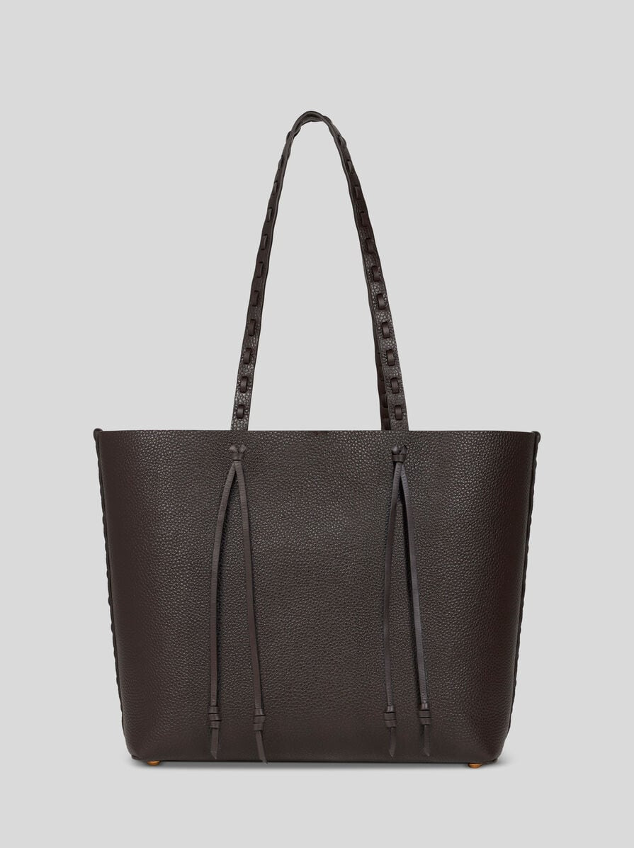 ETRO ESSENTIAL MEDIUM LEATHER TOTE BAG WITH THREADING - 4
