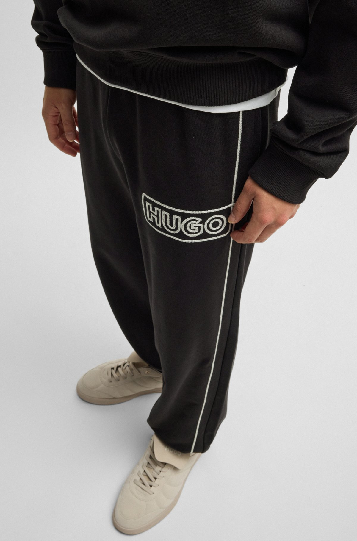 COTTON-TERRY TRACKSUIT BOTTOMS WITH CHAIN-STITCH LOGO - 3