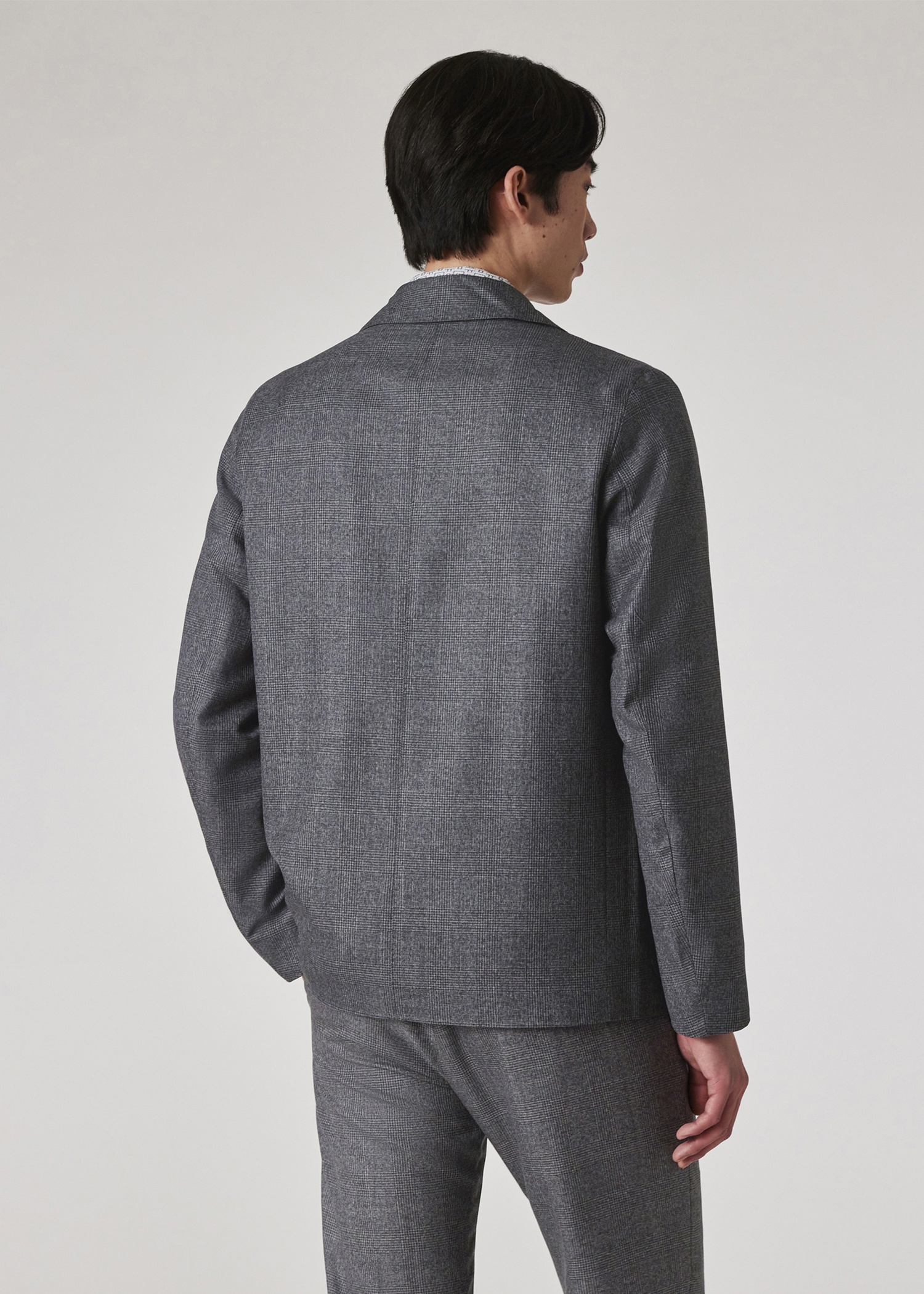 Grey Check Wool Work Jacket and Tapered-Fit Trousers Co-ord - 9