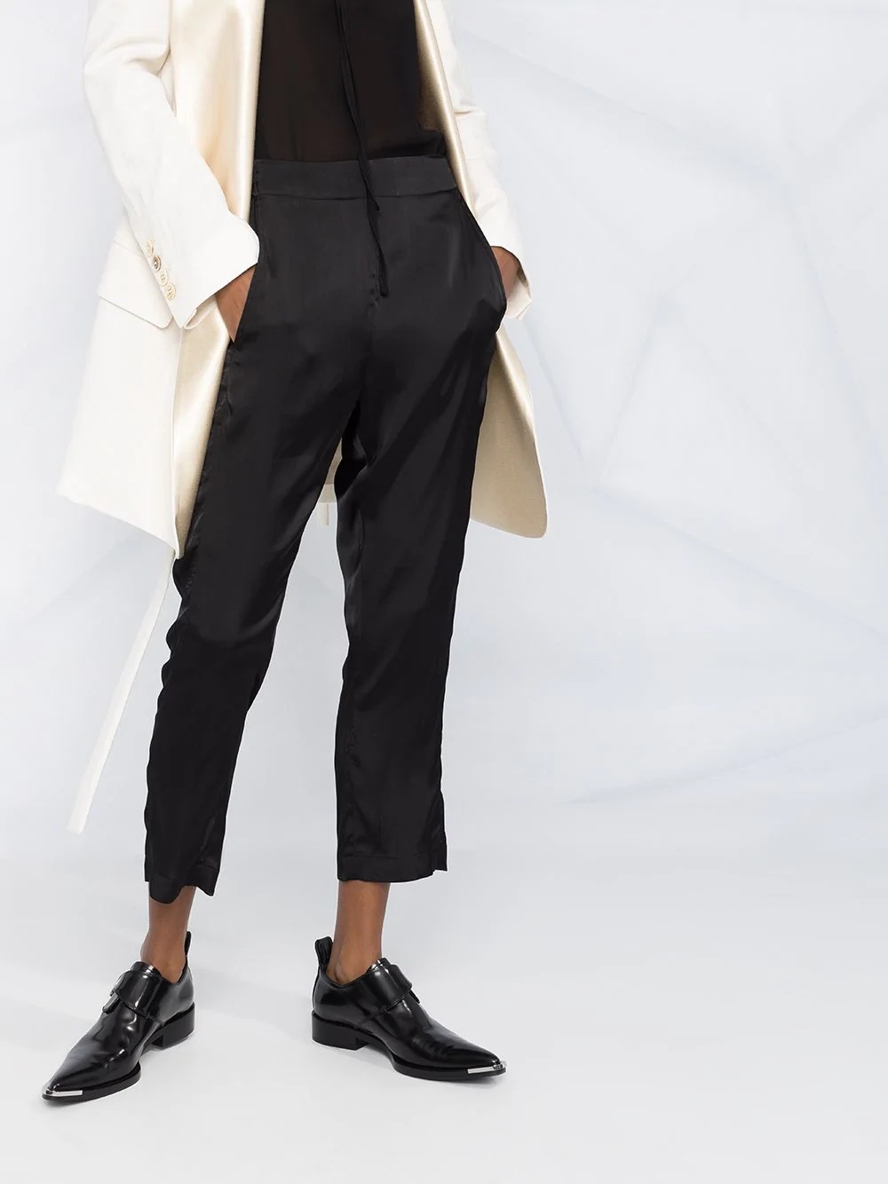 high-waisted cropped trousers - 5