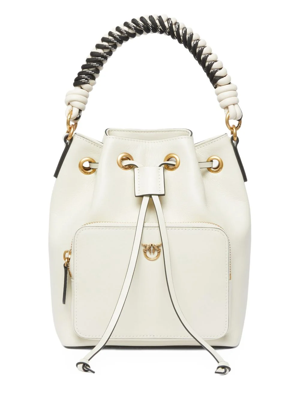 braided-handle bucket bag - 1