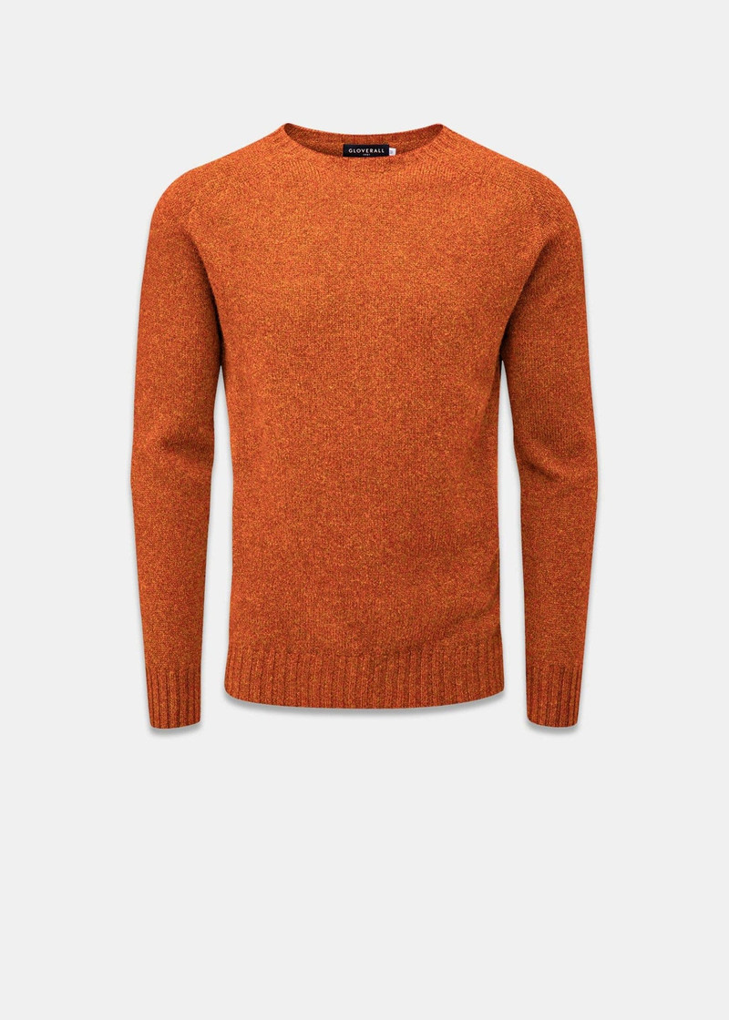 Men's Lambswool Crew Neck Jumper Orange 1