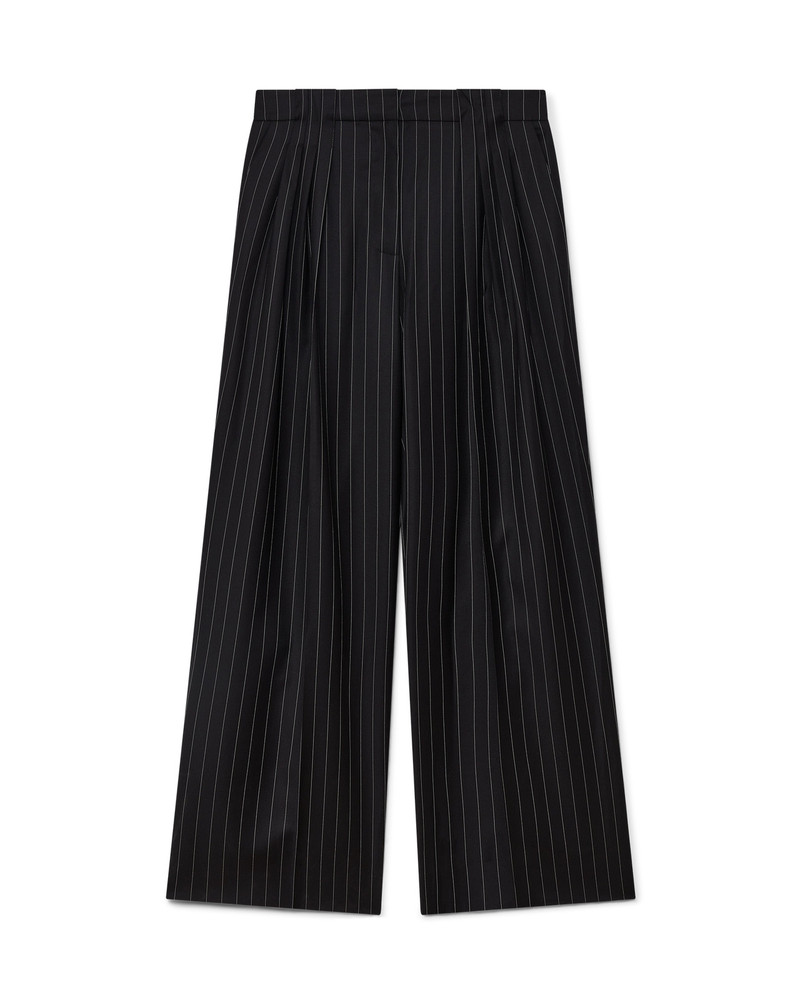 Wool Pinstripe Triple Pleat Tailored Trousers | Casablanca Paris 1